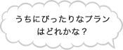 うちにぴったりなプランはどれかな？